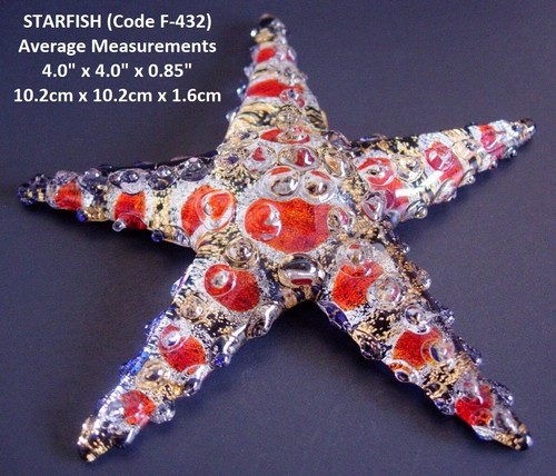 Blown art glass starfish - blown,