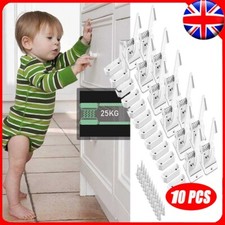 10 Baby Kids Safety Lock Protector Kitchen Cabinet Door Drawer Cupboard Catch UK