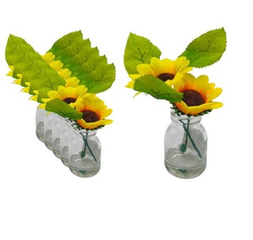 Mini vase with sunflowers - vase,