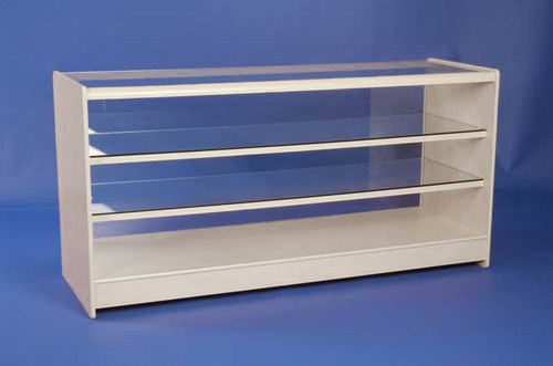 White glass display counter - glass,