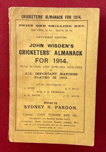 1914 wisden softback very - 1914,