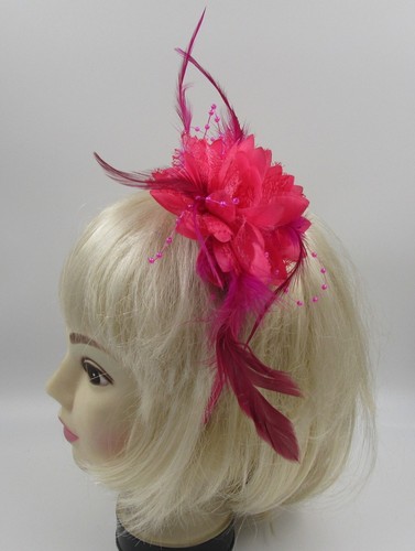 Flower feather hair - hair, fascinator