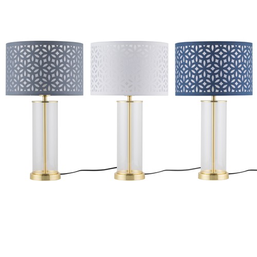 Satin brass table lamp - table,