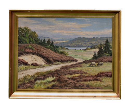 Moslund oil painting - moslund, framed