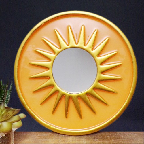 Sun mirror gold handmade small - mirror,