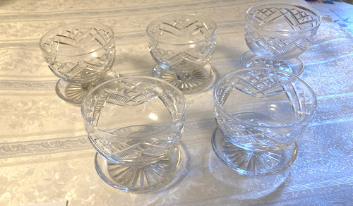 Cut glass sundae - sundae, dishes