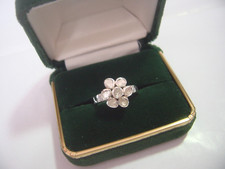 Vintage Solid Silver Ring - Stunning design- Natural polki diamond Size o-1carat