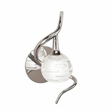 CANORA GREY"  " VENA   "  1 LIGHT GLASS CHROME  ARMED WALL SCONCE