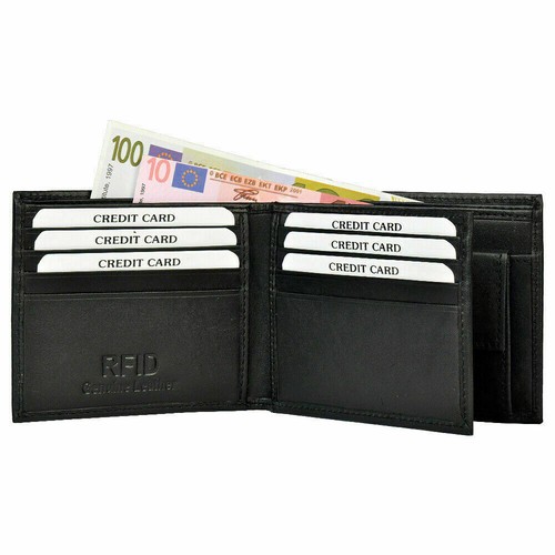 Mens leather wallet rfid - leather, safe
