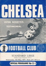 CHELSEA v Standard Liege Belgium (Peter Bonetti Testimonial) 1970/1971
