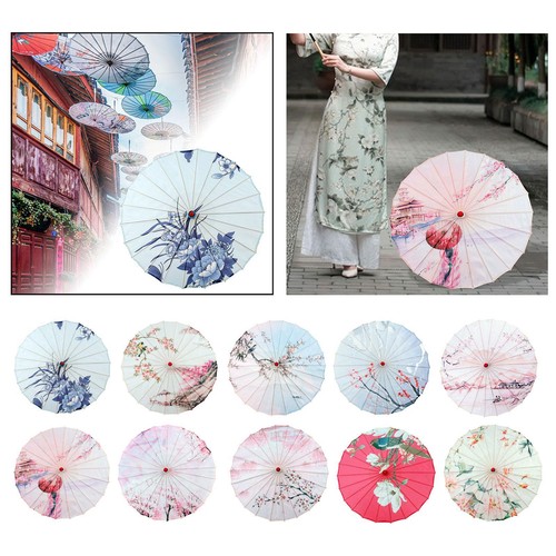 Oriental silk cloth parasol - oriental,