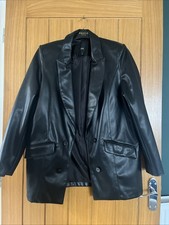 River Island Brand New Faux Leather Jacket Black Size 14