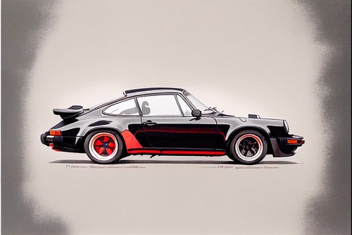 Black and red porsche 911 - black,