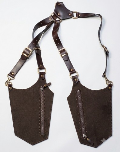 Leather shoulder holster bag - leather,