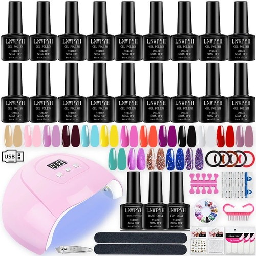 Gel nail polish kit - gel, led