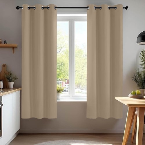 Pair blackout eyelet curtains - blackout,