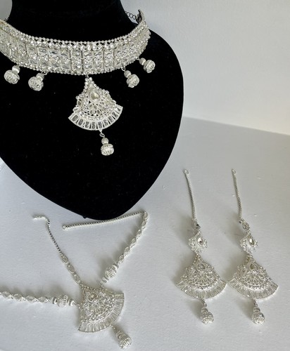 Silver crystal choker - crystal,