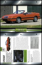Chrysler Le Baron - 1988 - Cabriolets - Atlas Dream Cars Fact File Card