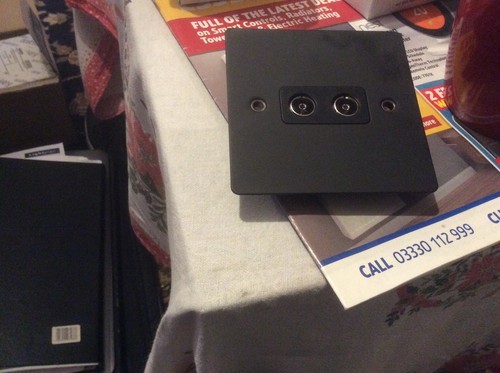 Volex twin coax outlet matt - twin,