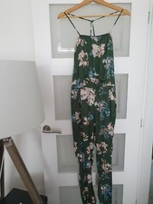 Zara Floral Jumpsuit Green