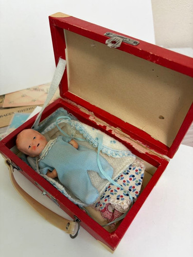Antique german doll trunk - antique,