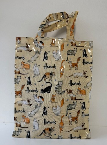 Harrods cream cat - print, pvc
