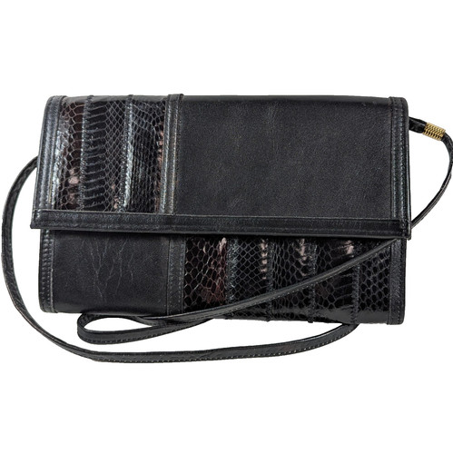 Womens black faux - faux, snakeskin