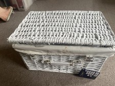 White Wicker Storage Basket