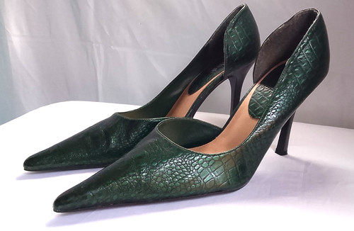 Diba green croc embossed high - green,