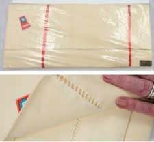 UNUSED Vintage French PAIR METIS LINEN SHEETS 240 cm x 310 cm LADDERWORK Wrapped