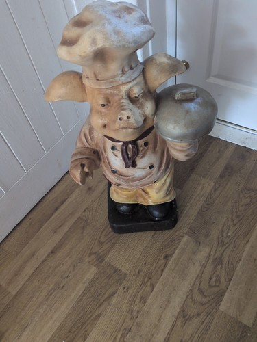 Vintage butchers pig - butchers, statue