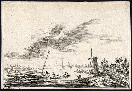 Antique print windmill sailing - antique, print-windmill-sailing
