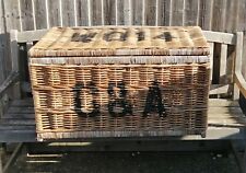 Large vintage  Industrial  Wicker Trunk