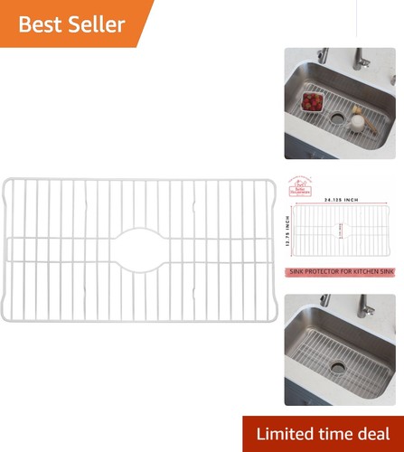 Sleek white sink protector - white,