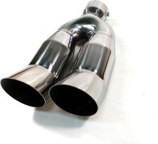 Sport Twin Exhaust Muffler Pipe Tail Tip Chrome For Peugeot 106 206 406 306 307
