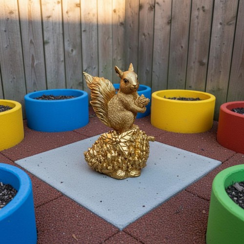 Resin squirrel garden ornament - garden,