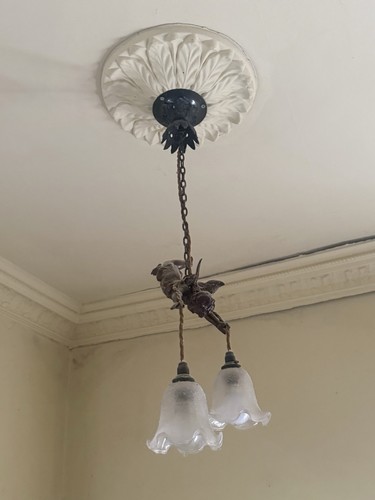 Antique cherub chandelier with - antique,