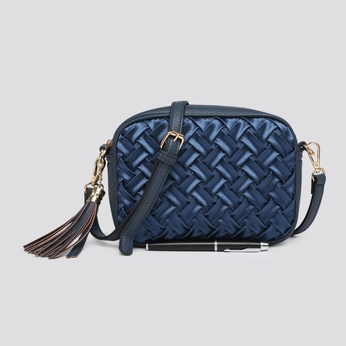 Woven front faux leather - front,