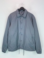Brave Soul Grey Plain Coach Jacket Lightweight Casual Popper Fasten M
