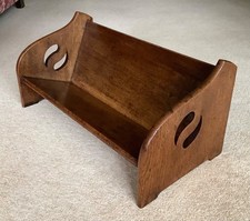 Large Antique Arts & Crafts Wooden Oak Book Trough Rack  Libertys