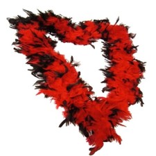 RED & BLACK FEATHER BOA STRIP