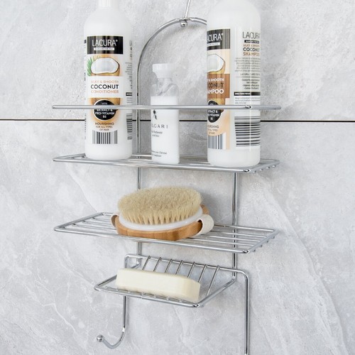 Chrome shower caddy - chrome, triple