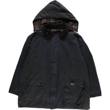 Vintage Burberry padded hooded oiled hunting jacket made in England men's si...