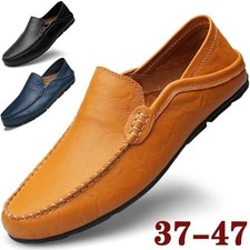 Mens leather slip loafers - on,