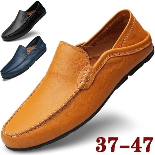 Mens leather slip loafers - mens,