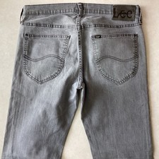 Mens LEE DAREN SLIM STRAIGHT Grey Faded Jeans Size 32 R W32 L32 (491F)