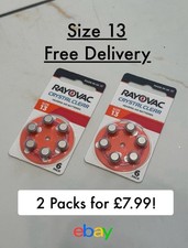 12 Rayovac Crystal Clear Size 13 PR48 Hearing Aid Batteries 1.45V Zinc Air 6Bl