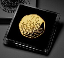 70th Birthday 24ct Gold Commemorative in Hard Gift Case. Gift/Present. 70 Years