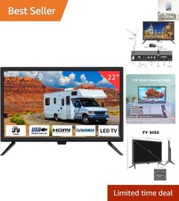 22-Inch Portable 1080P IPS LED TV with Freeview Tuner for Caravans & Bedrooms