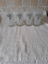 X4 Frosted Tall Drinks Glasses By Ocean "She Loves Me...She Loves Me Not"
